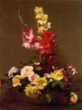 Henri Fantin Latour gladiolas and roses 1881 Art A4 Photo Print