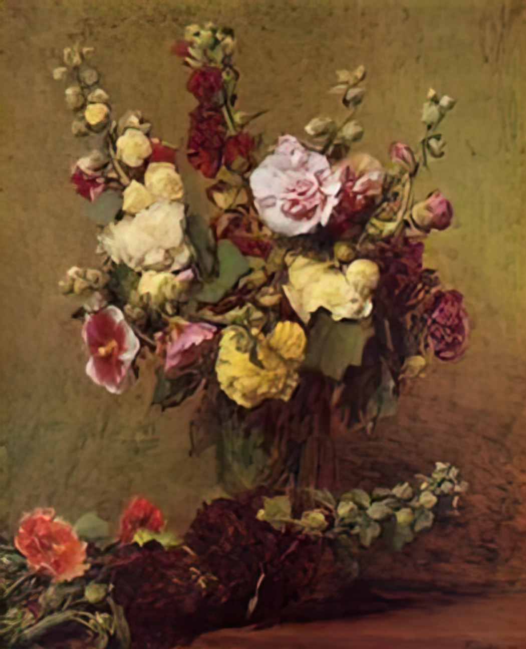 Henri Fantin Latour hollyhocks 1892 Art A4 Photo Print