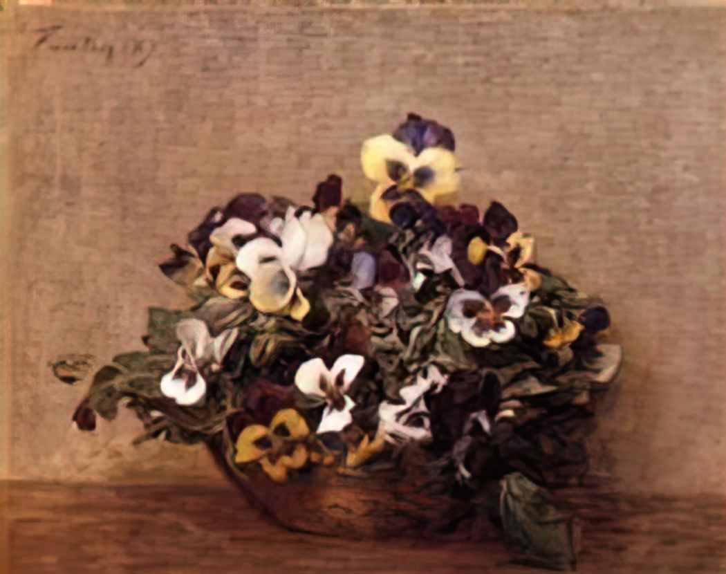 Henri Fantin Latour pansies 1887 Art A4 Photo Print UK