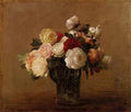 Henri Fantin Latour roses in a glass vase Art A4 Photo Print
