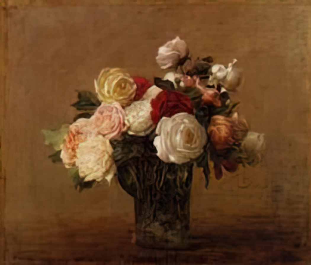 Henri Fantin Latour roses in a glass vase Art A4 Photo Print