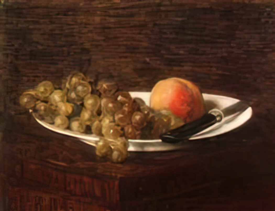 Henri Fantin Latour still life peach and grapes 1870 Art A4 Photo Print UK
