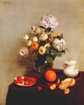 Henri Fantin Latour still life vase of hydrangeas and ranunculus 1866 Art A4 Photo Print UK