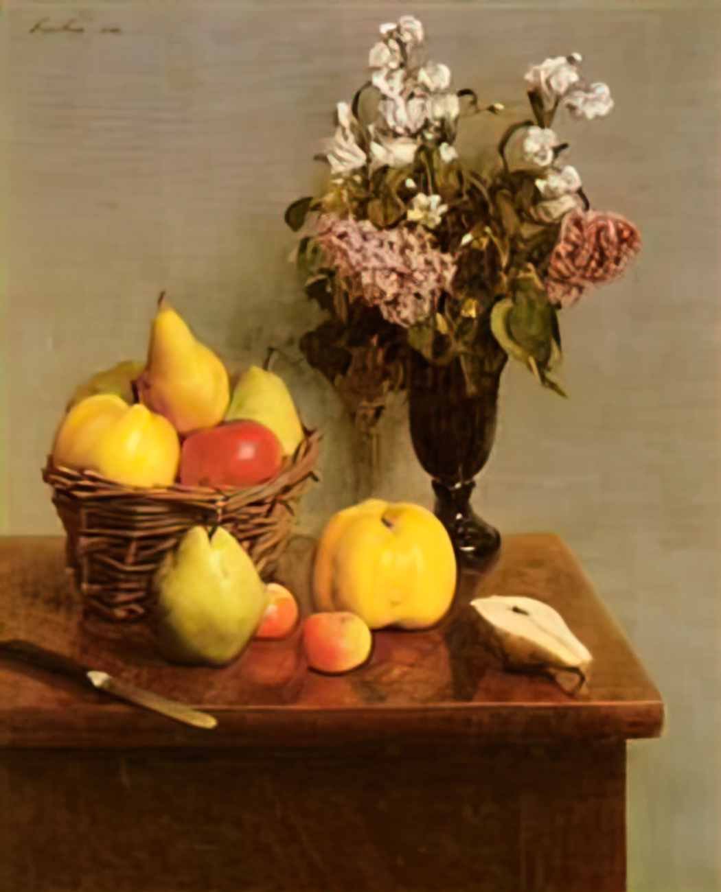 Henri Fantin Latour still life with flowers and fruit 1866 Art A4 Photo Print