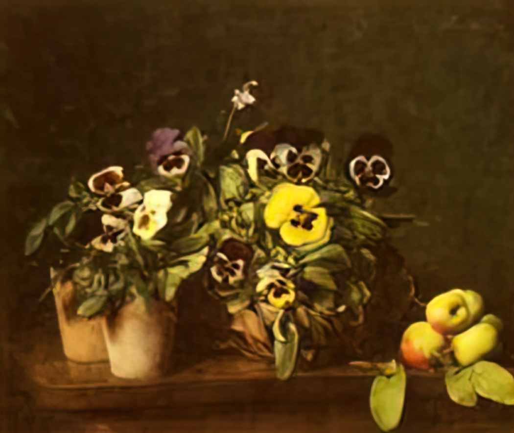 Henri Fantin Latour still life with pansies 1874 Art A4 Photo Print