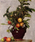 Henri Fantin Latour vase with apples and foliage 1878 Art A4 Photo Print