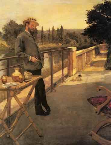 Henri Gervex Gervex Henri An Elegant Man On A Terrace A4 Photo Print