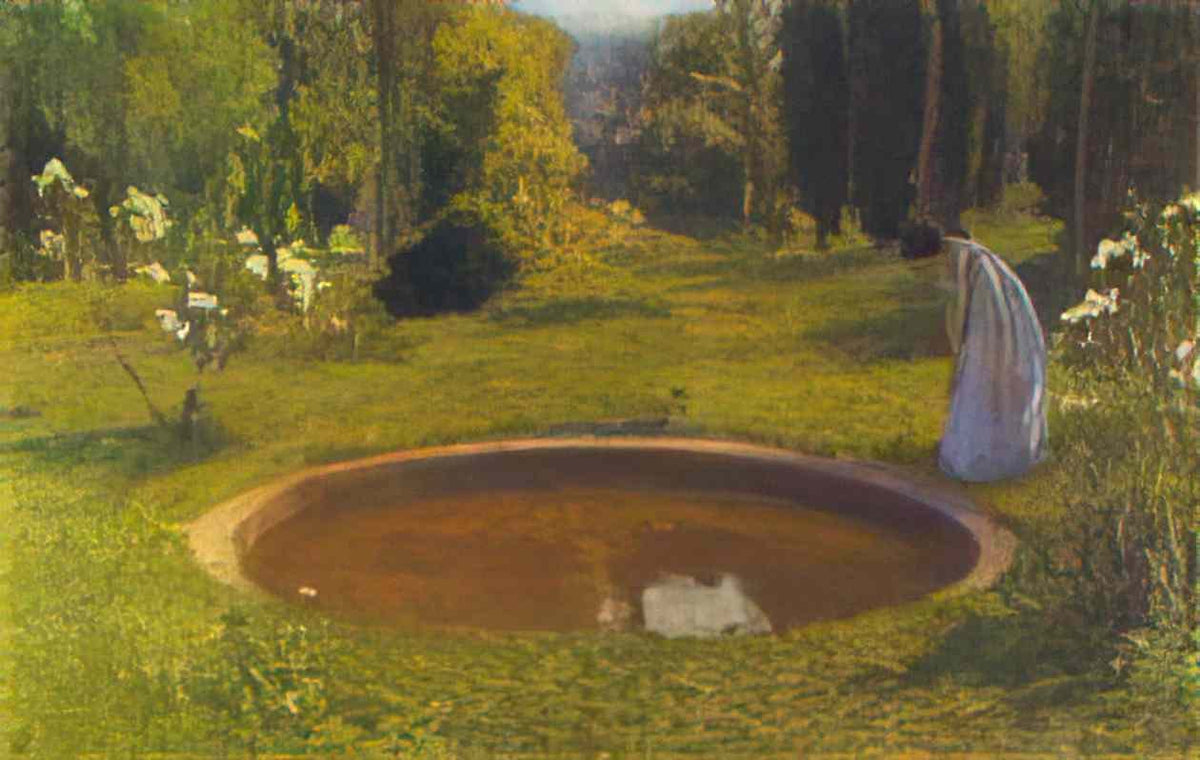 Henri Martin girl by a fountain 1896 Art A4 Photo Print