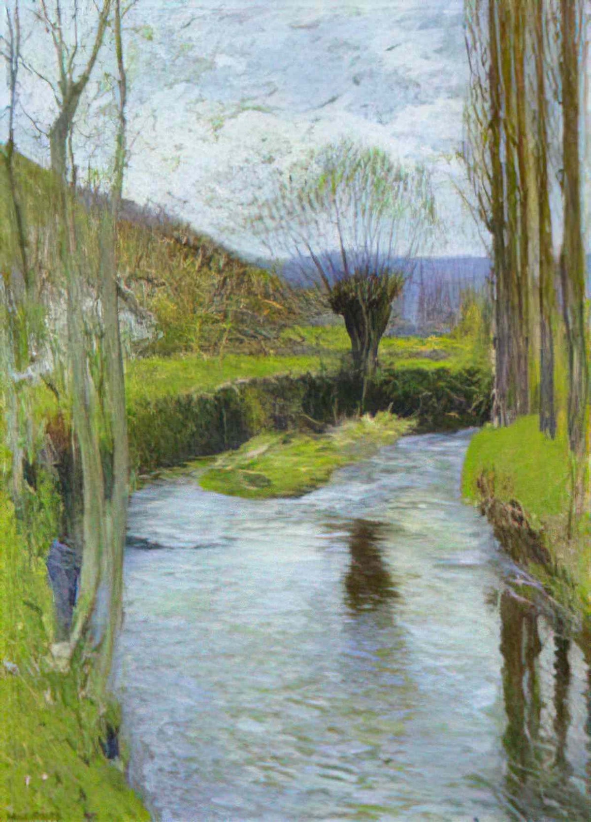 Henri Martin by the river 1884 Art A4 Photo Print