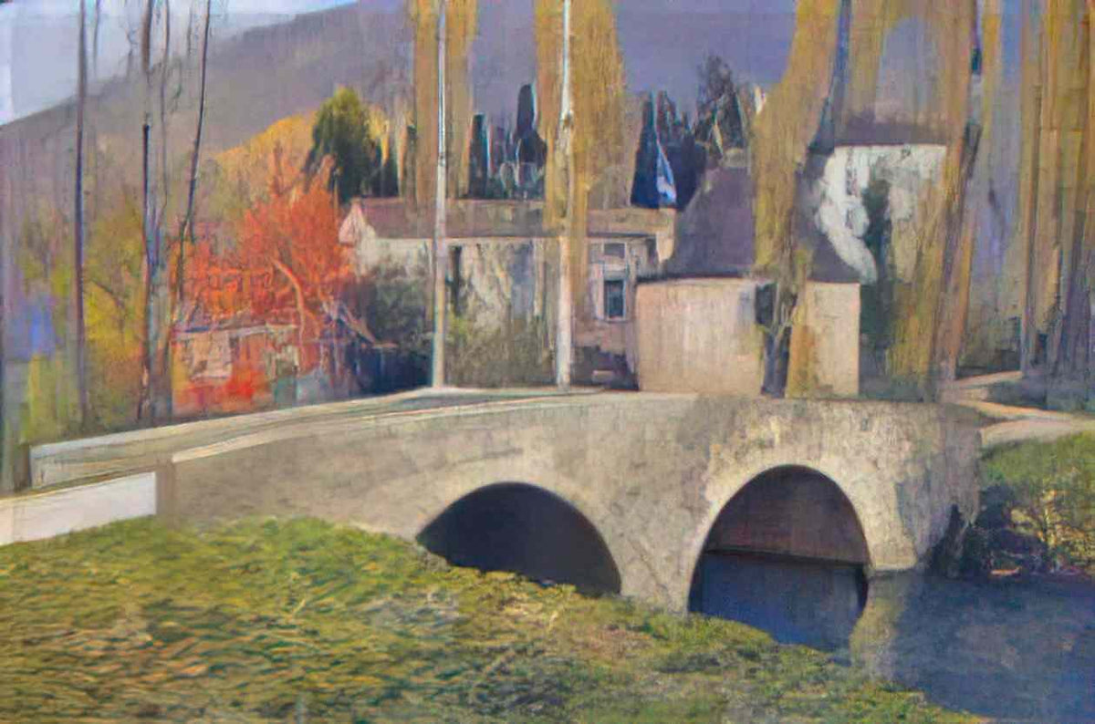 Henri Martin the bridge in labastide du vert in autumn Art A4 Photo Print
