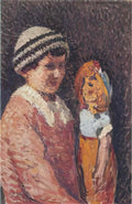 Henri Martin young girl with doll Art A4 Photo Print