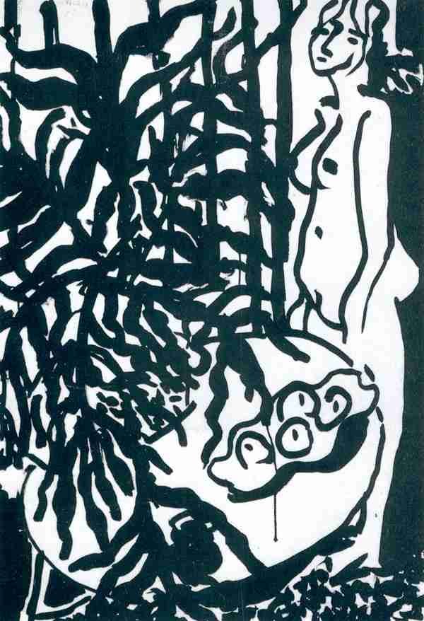 Henri Matisse Composition With Standing Nude And Black Fern Sketch A4 Photo Print