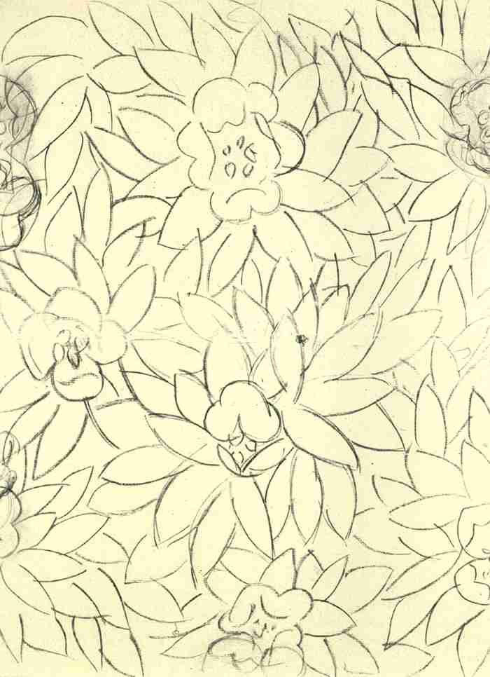 Henri Matisse Decorative Panel With Magnolia Motif Sketch A4 Photo Print