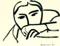 Henri Matisse Face   Mask 1951 2 Sketch A4 Photo Print A4 Photo Print