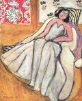 Henri Matisse Girl With A Fur Coat, Yellow Background A4 Photo Print