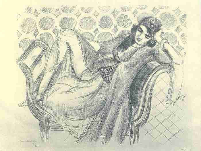 Henri Matisse Repose On The Banquette Sketch A4 Photo Print