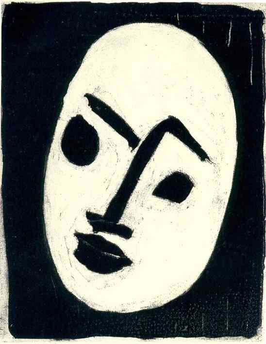 Henri Matisse White Mask On A Dark Background Sketch A4 Photo Print A4 Photo Print