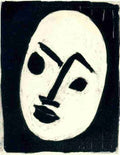 Henri Matisse White Mask On A Dark Background Sketch A4 Photo Print