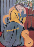 Henri Matisse Woman In Yellow And Blue With A Guitar A4 Photo Print