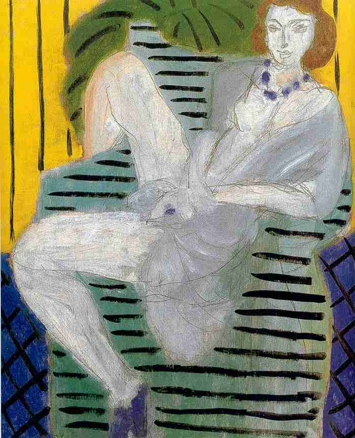 Henri Matisse Woman On A Sofa, Yellow And Blue Background A4 Photo Print