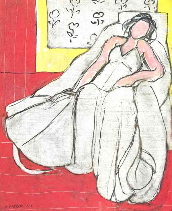 Henri Matisse Young Girl In White On A Red Background A4 Photo Print A4 Photo Print
