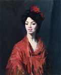 Henri Robert Spanish Woman in a Red Shawl A4 Photo Print