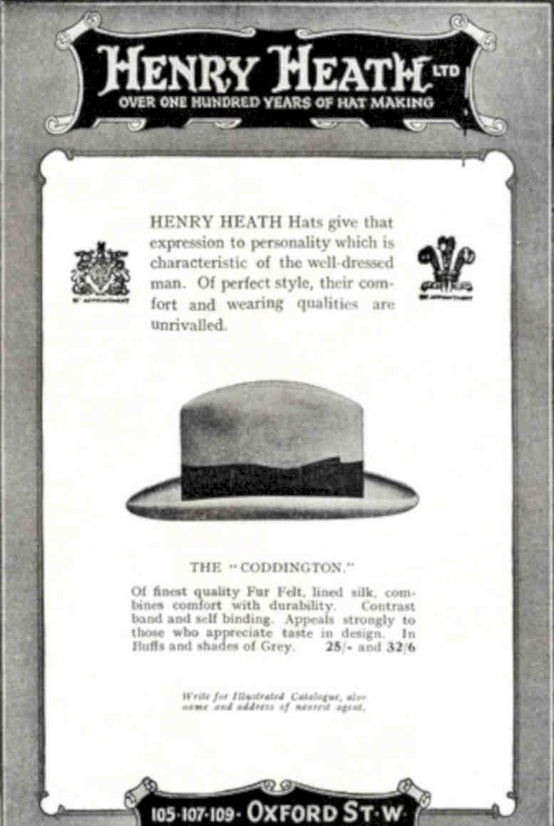 Henry Heath Hats Vintage Retro Advert Poster A4 Photo Print