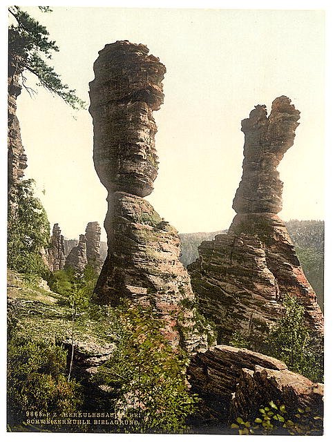Hercules Pillar Bad Schweizermuhle Saxony Vintage A4 Photo Print
