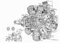 Hercules XVI Rotary Engine cutaway A4 Photo Print