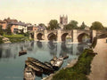 Herefordshire Hereford Cathedral and Bridge Vintage A4 Photo Print