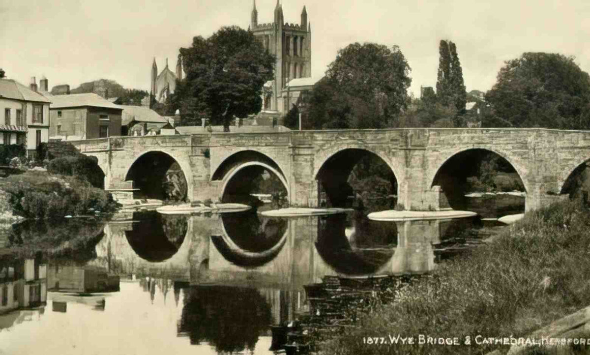 Herefordshire Hereford Wye Bridge & Cathedral c1940 Vintage A4 Photo Print