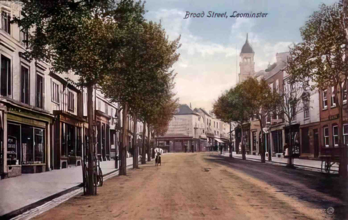 Herefordshire Leominster Broad Street 1910s Vintage A4 Photo Print
