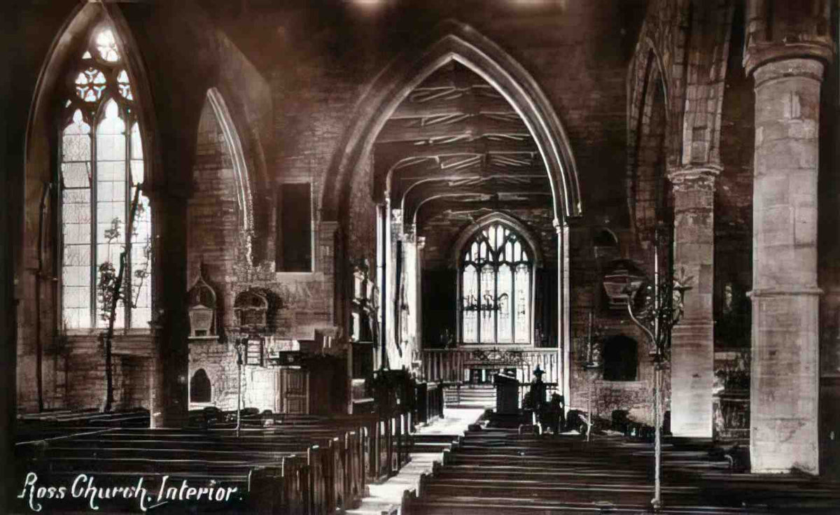 Herefordshire Ross on Wye Church Interior Vintage A4 Photo Print