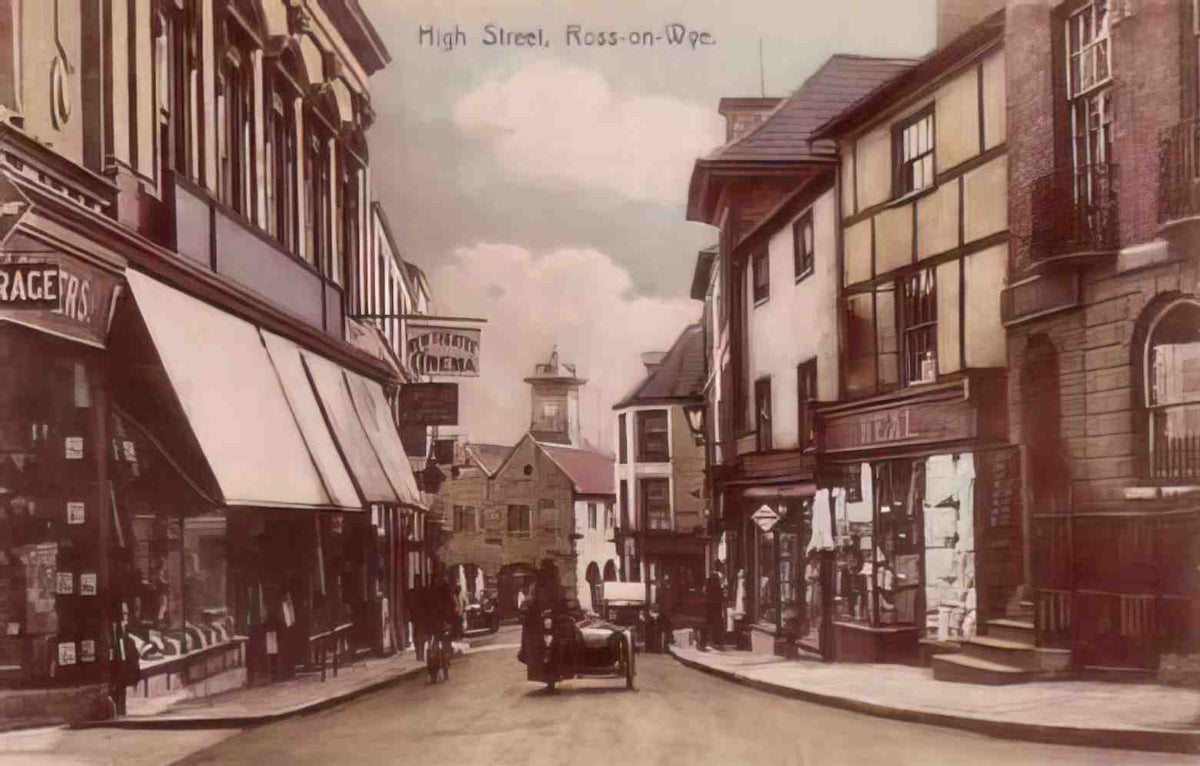 Herefordshire Ross on Wye High Street Vintage A4 Photo Print