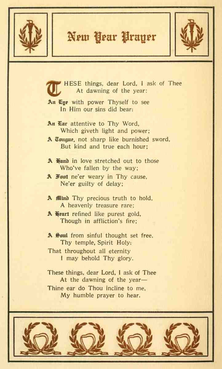 Herget John F 1873 1960 Christmas and New Year Carols 1911 New Year Prayer A4 Photo Print