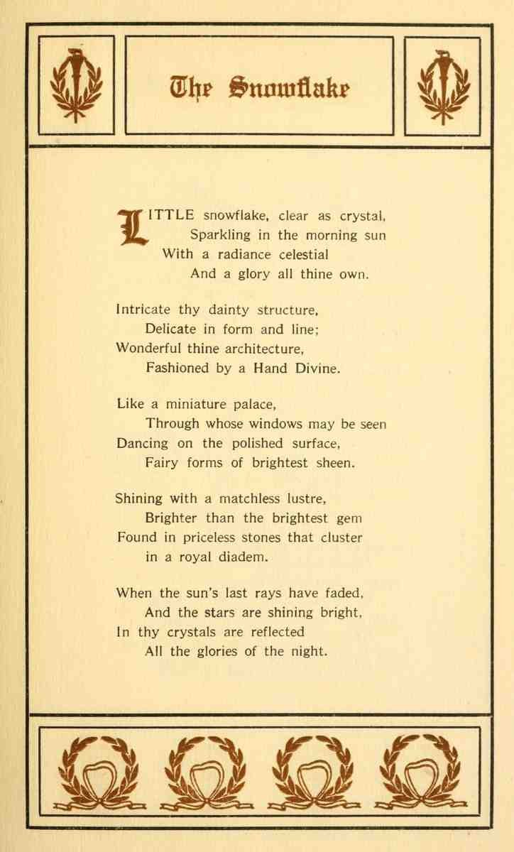 Herget John F 1873 1960 Christmas and New Year Carols 1911 The Snowflake A4 Photo Print
