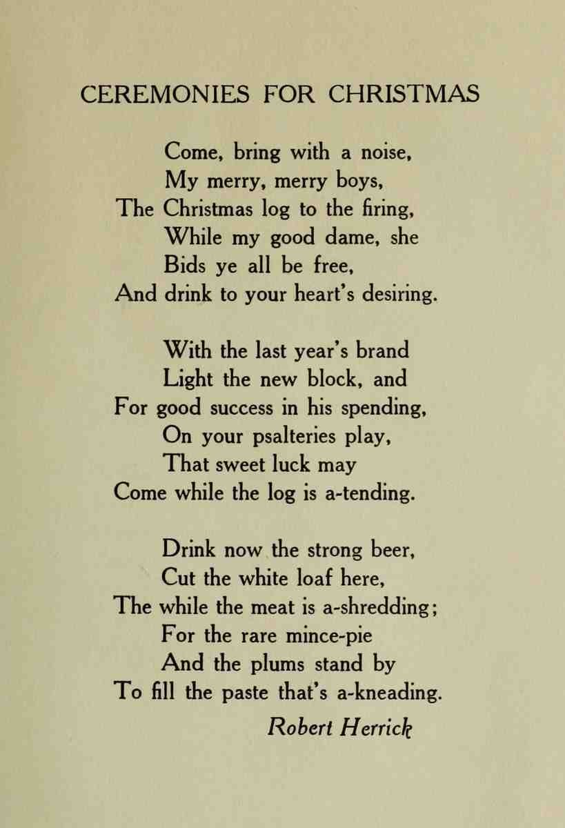 Herrick R 1591 1674 Christmas in Poetry 1922 Ceremonies for Christmas A4 Photo Print