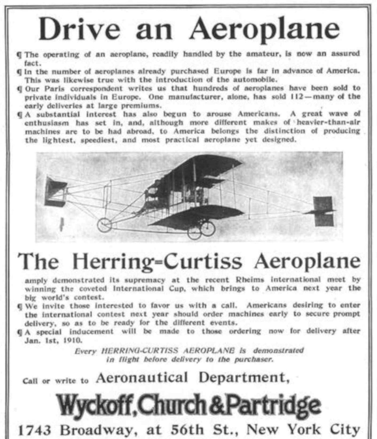 Herring Curtiss Oplane Vintage Retro Advert Poster A4 Photo Print