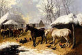 Herring John Frederick A Farmyard Scene In Winter A4 Photo Print