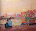 Herrman Hans A Dutch Fishing Village At Dusk With Figures On A Quay 5 A4 Photo Print