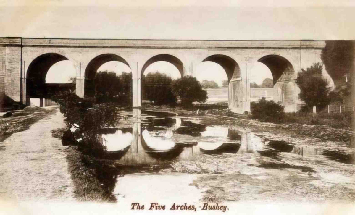 Hertfordshire Bushey The Five Arches Vintage A4 Photo Print