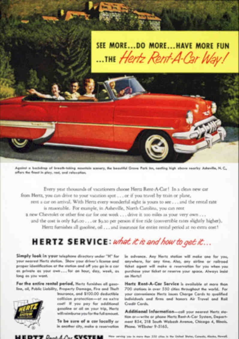 Hertz Impala Grove Vintage Retro Advert Poster A4 Photo Print