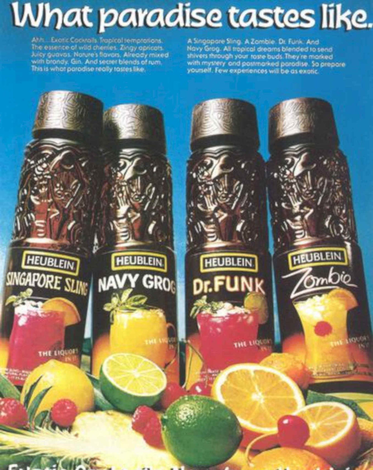 Heublein Cocktails Paradise Vintage Retro Advert Poster A4 Photo Print