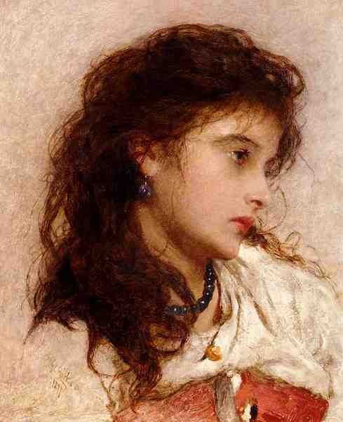 Hicks George Edgar A Gypsy Girl A4 Photo Print
