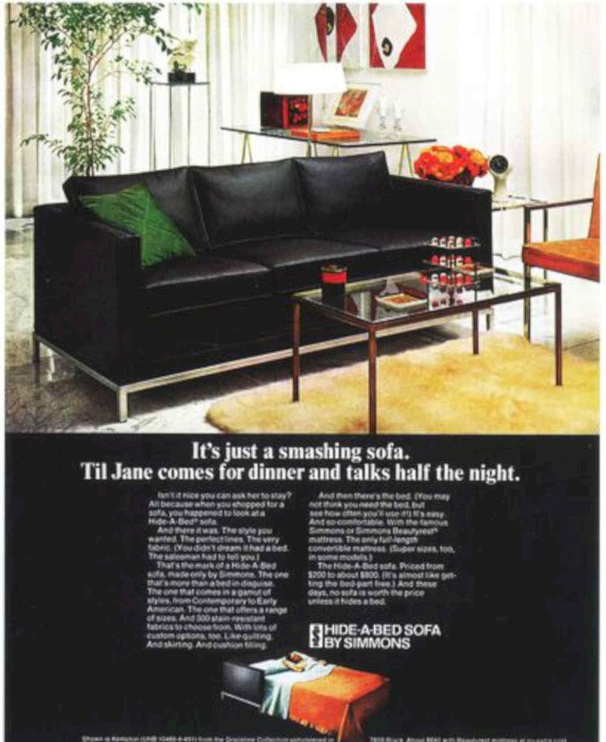 Hide Bed Sofa Vintage Retro Advert Poster A4 Photo Print
