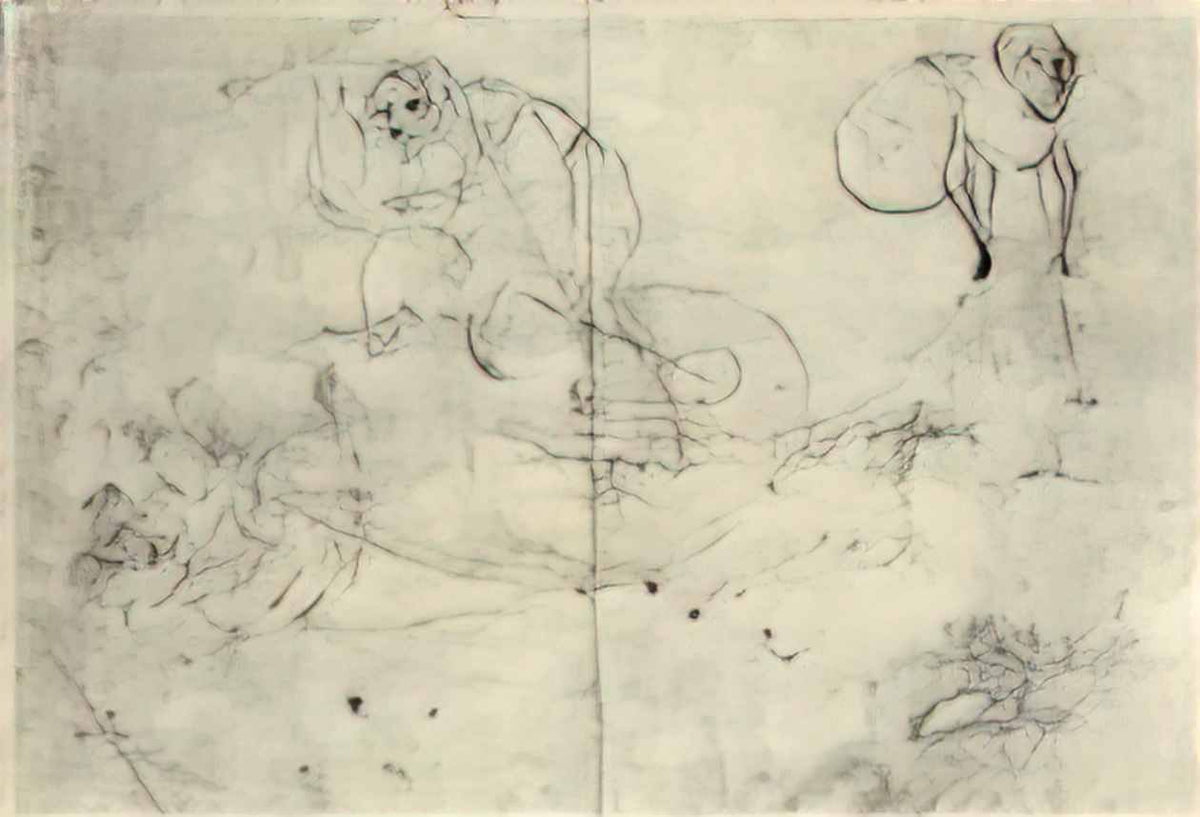 Hieronymus Bosch figure in a beehive and a monsterb a cursory sketch Art A4 Photo Print