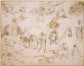 Hieronymus Bosch sketches for a temptation of st anthony Art A4 Photo Print