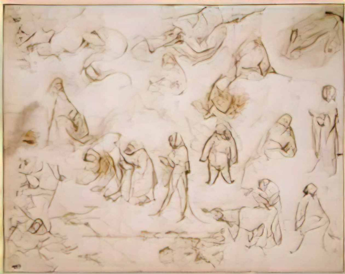 Hieronymus Bosch sketches for a temptation of st anthony Art A4 Photo Print