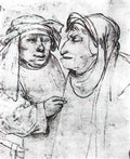Hieronymus Bosch two caricatured heads Art A4 Photo Print