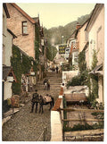 High Street Clovelly Vintage A4 Photo Print